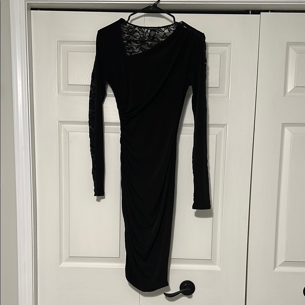 Elegant Black Lace Long Sleeve Dress
